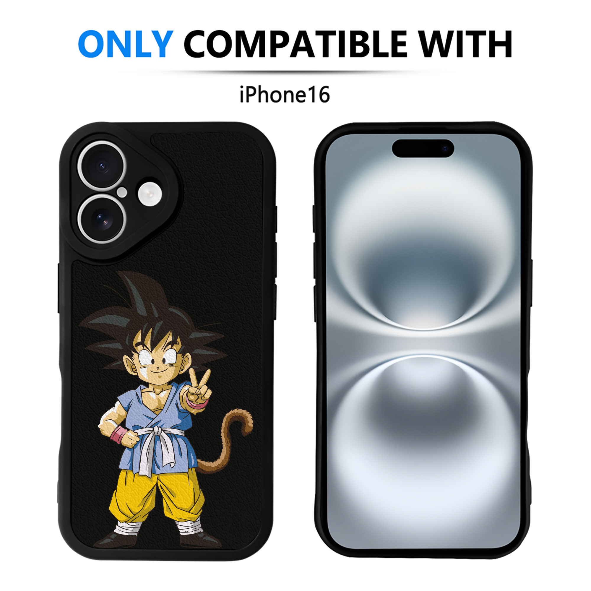 （画像用） ドラゴンボール 孫悟空（そん ごくう）Son Goku カカロット DRAGON BALL Kakarotto 【iPhone 16シリーズ対応】シリコンスマホケース（レザー調） 材質：シリコン